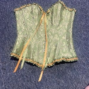 green and gold corset